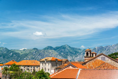 High angle view of townscape against sky