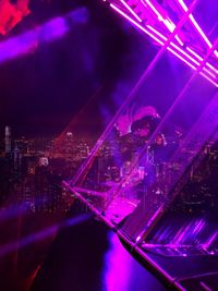 Illuminated cityscape at night