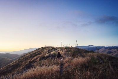 Scenic view of mountains against clear sky