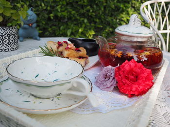 Close-up of food on table