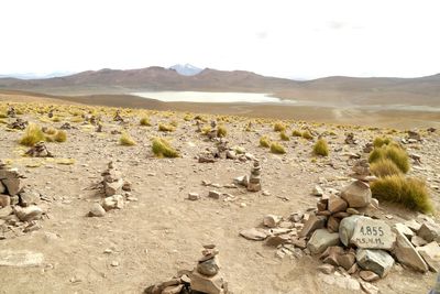 Scenic view of desert against sky