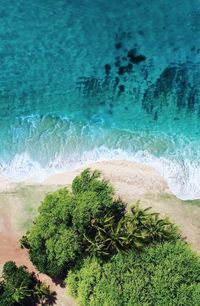 High angle view of beach against sea