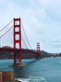 Suspension bridge over sea