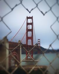 View of suspension bridge against sky