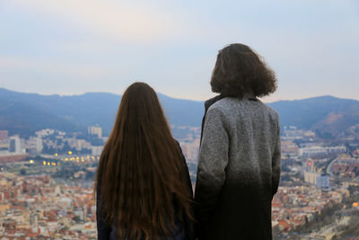 Rear view of woman looking at view