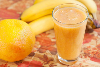 Close-up of yellow drink