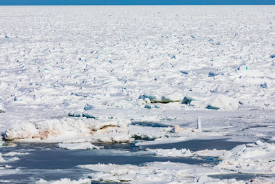 Scenic view of frozen lake