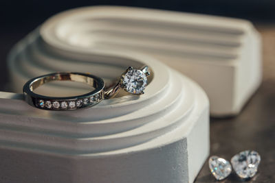 Close-up of wedding rings