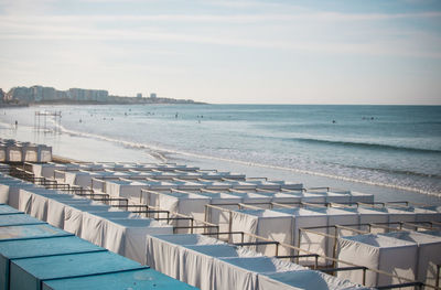 Beach in the morning at les sables d'olonnes in summer