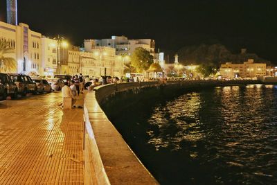 View of illuminated cityscape at night