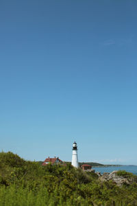 Portland head lighthouse on a clear summer day