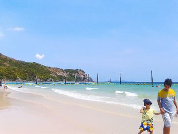 Scenic view of beach against sky