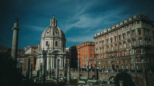 Exterior of temple building against sky in city