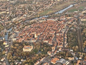 High angle shot of townscape