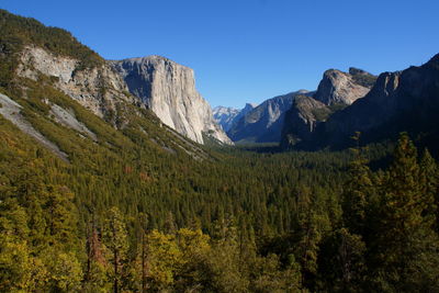 Scenic view of mountains against clear sky