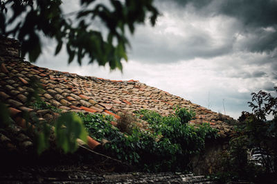Low angle view of house against sky
