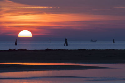 Scenic view of sunset over sea