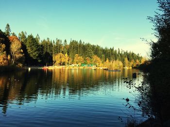 Scenic view of calm lake