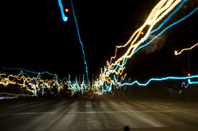 Light trails at night