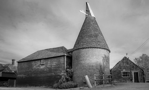 Low angle view of old building against sky