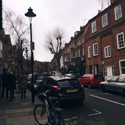 Cars parked on street