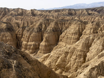 Low angle view of rock formations
