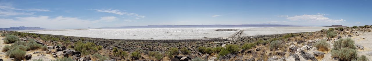 Panoramic view of beach against sky