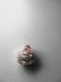 Close-up of object over white background