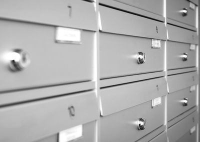 Full frame shot of closed drawers