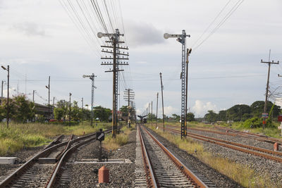 Railway tracks against sky