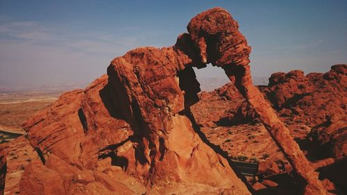 Rock formation against sky