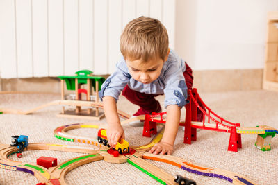 Boy playing with toy
