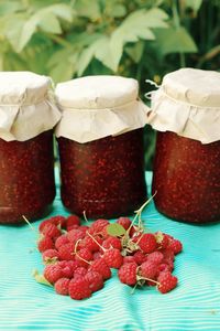 Canned raspberries