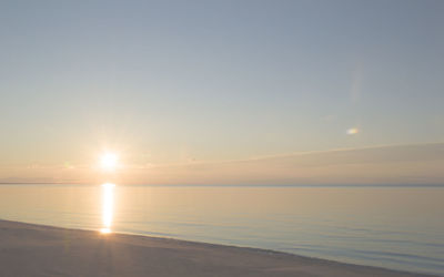 Scenic view of sea at sunset