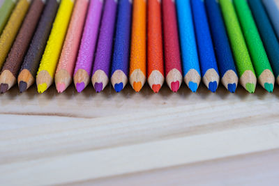 Close-up of colored pencils