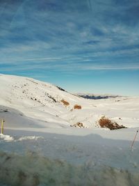 Scenic view of landscape against sky during winter