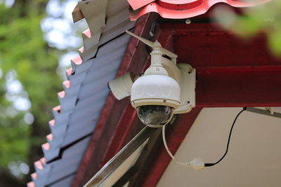 Close-up, of cctv on the roof