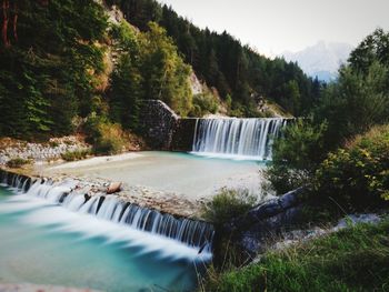 Scenic view of waterfall