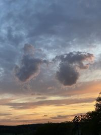 Low angle view of silhouette trees against sky during sunset