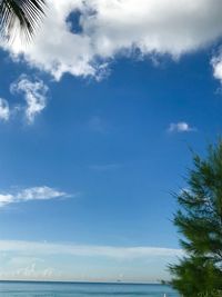 Scenic view of sea against blue sky