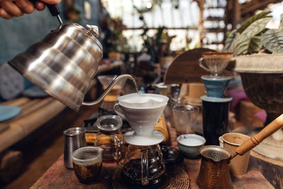 Barista pouring