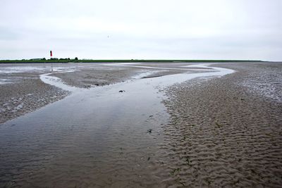 Scenic view of waffen sea at low tide 