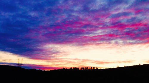 Silhouette of landscape at sunset