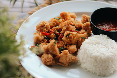Close-up of food in plate