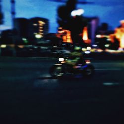 Traffic on road at night
