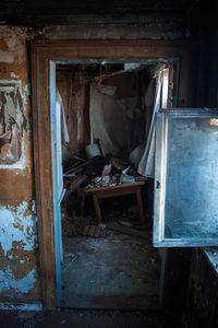 Interior of abandoned house