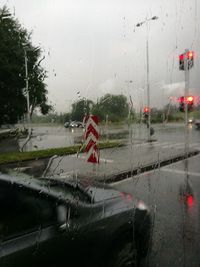 Close-up of wet window in rainy season