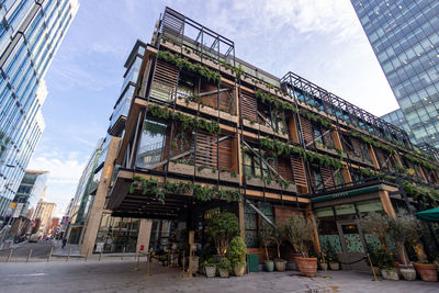 Low angle view of buildings in city