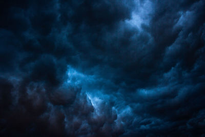 Low angle view of storm clouds in sky