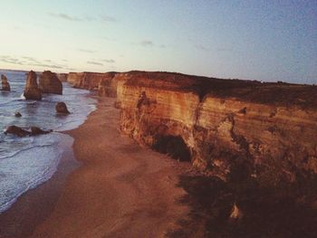 Rock formations in sea